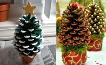 Weihnachtshandwerk aus Zapfen