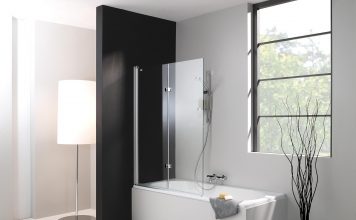 stilvoller Glasvorhang für das Badezimmer